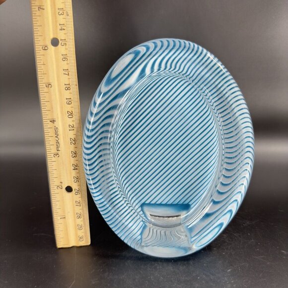 Mikasa Blue White Strips Picture Frame Polished Crystal Glass Made In Japan - Picture 7 of 13